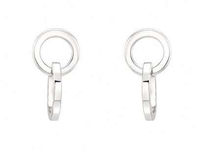 Sterling Silver Small and Large Cardboard Double Hoop Earrings