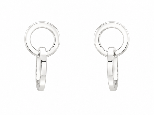 Sterling Silver Small and Large Cardboard Double Hoop Earrings