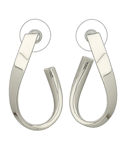 Sterling Silver Large Half-Round Oval Earrings