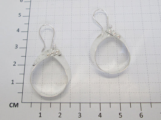 Sterling Silver Cross Drop Earrings with Three Gloss Caps