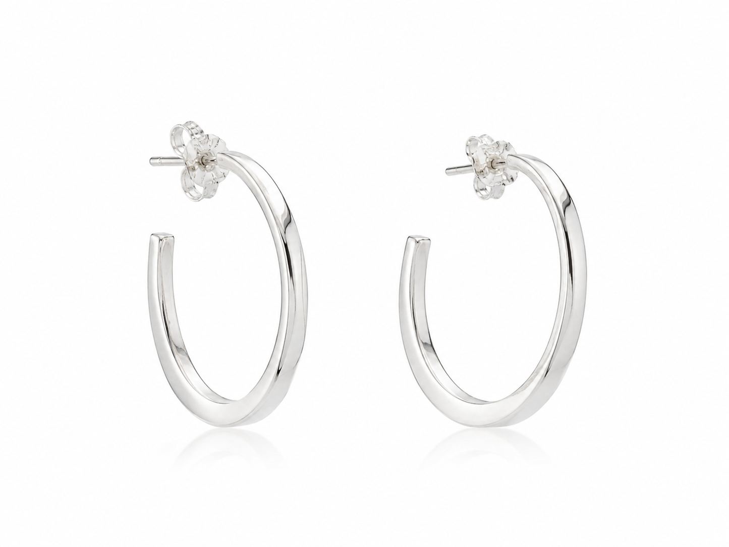 Sterling Silver Cardboarded Oval Earrings with Unlevel Girl Design