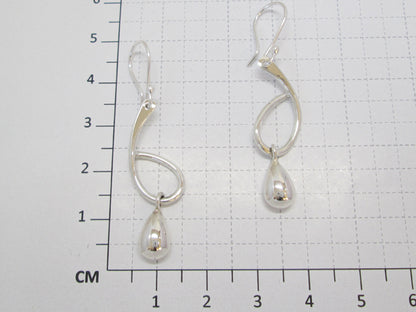 Elegant Bended Drop Earrings with Counterweighted Ring