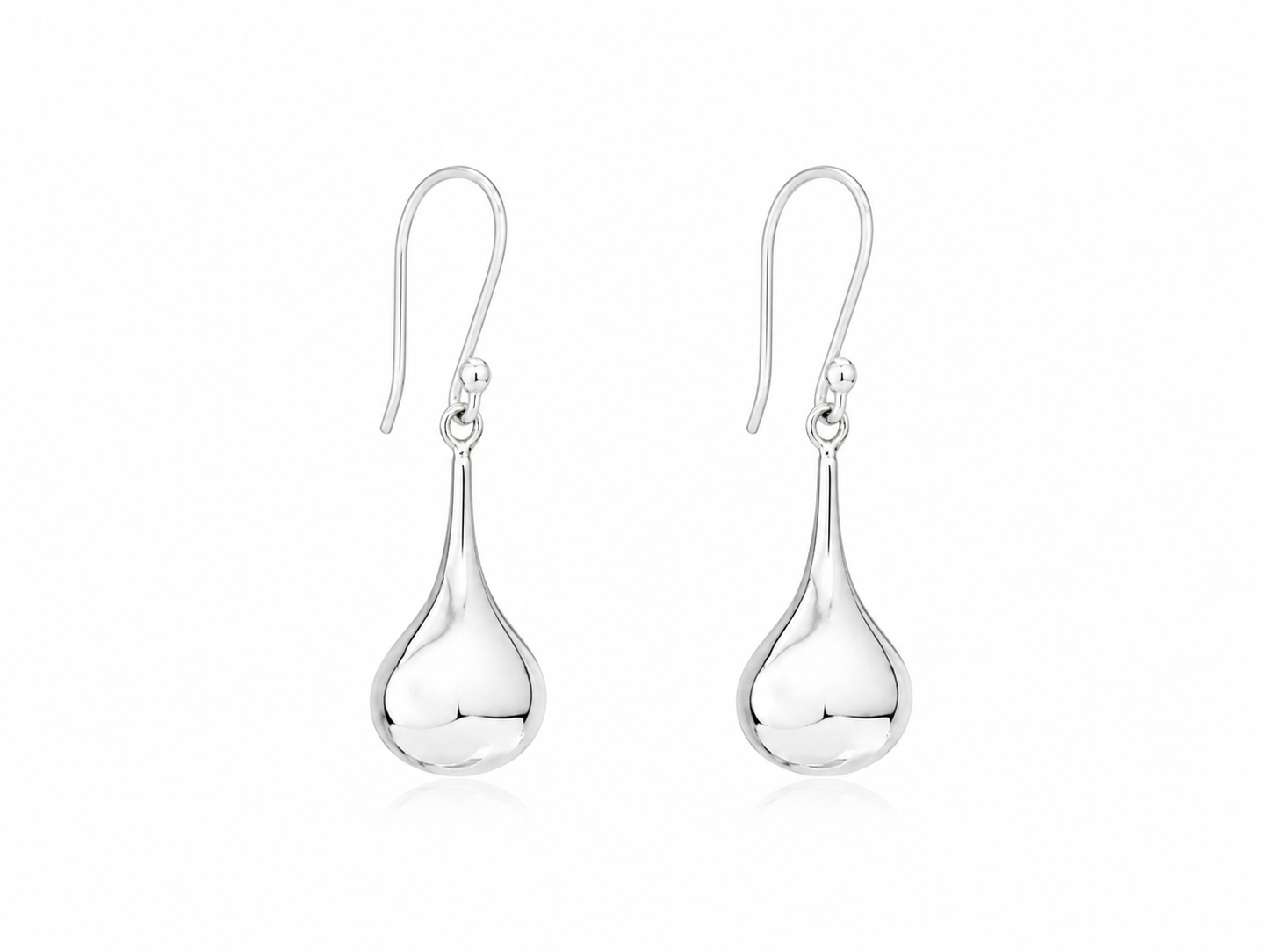 Sterling Silver Medium Pumped Perita Earrings with Ring