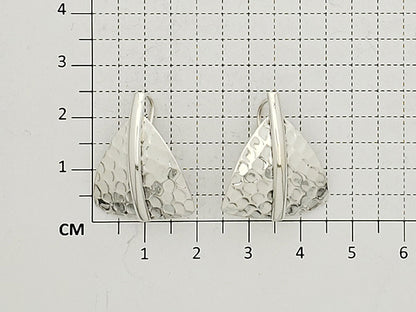 Sterling Silver Inlaid Triangle Earrings with Bar and Half-Charm