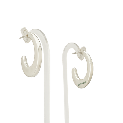 Sterling Silver Hammered "C" Earrings with Post