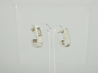 Sterling Silver Cardboarded Smooth Drop Earrings