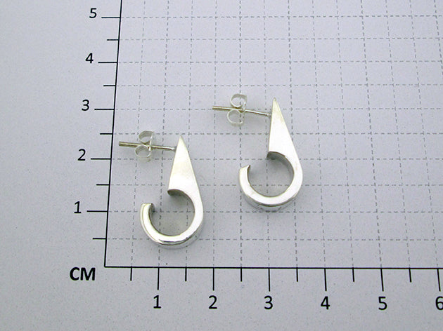 Sterling Silver Cardboarded Smooth Drop Earrings