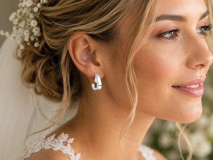 Sterling Silver Cardboarded Smooth Drop Earrings