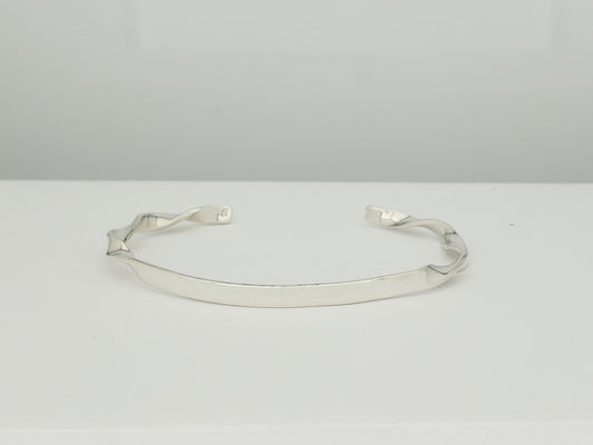 Sterling Silver Smooth Bracelet with Twisted Sides