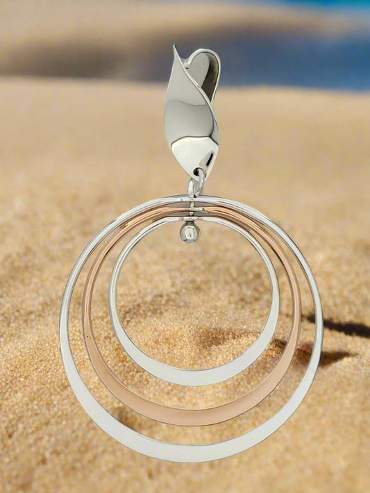 Sterling Silver Pendant with Three Bright Hoops