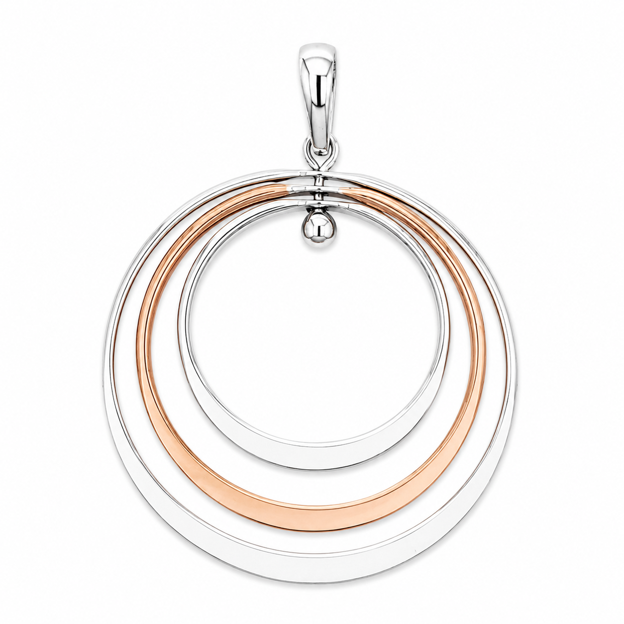 Sterling Silver Pendant with Three Bright Hoops