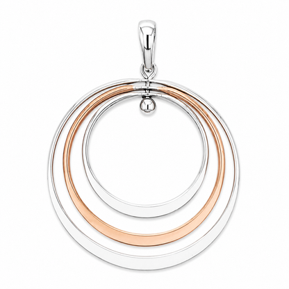Sterling Silver Pendant with Three Bright Hoops
