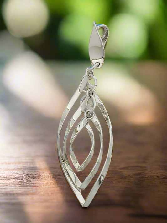 Sterling Silver Triple Almond Pendant