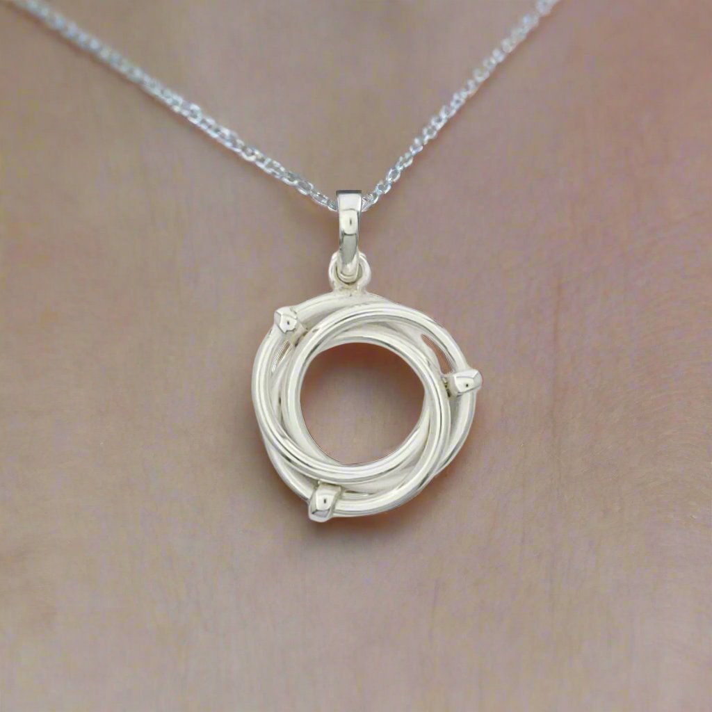 Elegant Three-Linked Hoop Pendant