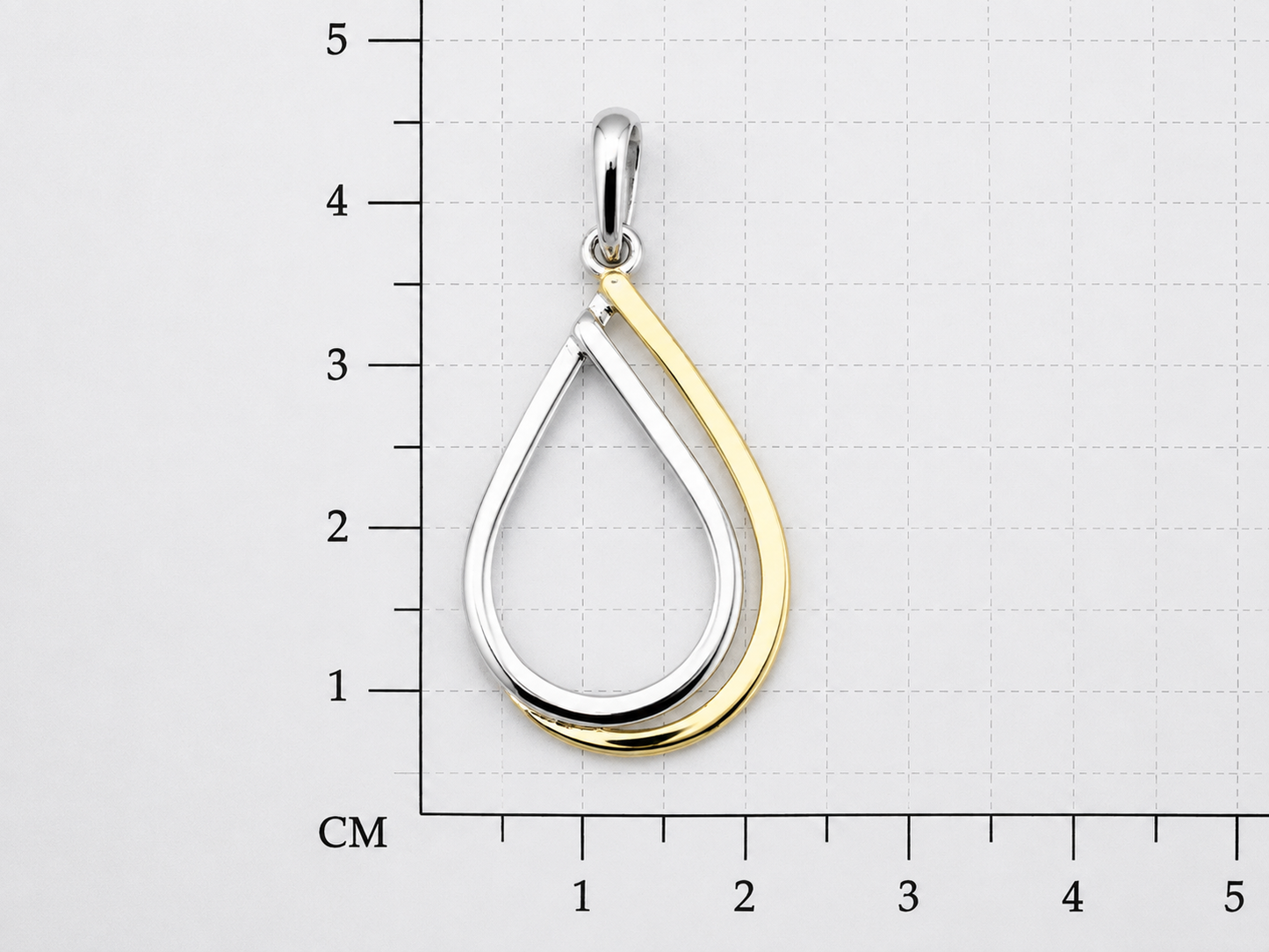 Two-Tone Sterling Silver Double Drop Pendant with Tumbaga – Chic Design