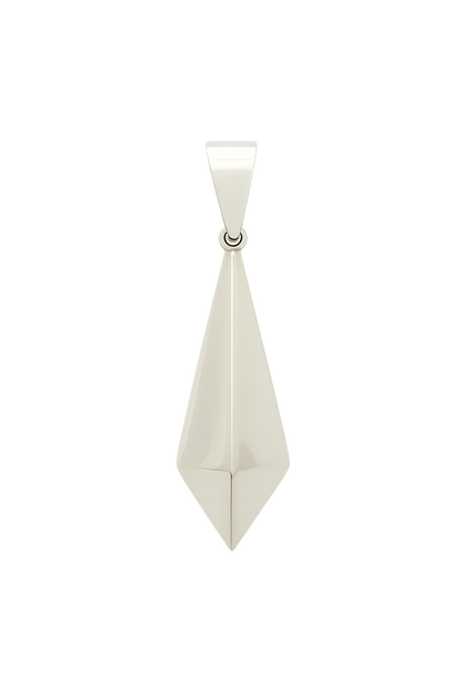 Smooth Glossy Triangle Sterling Silver Pendant with Band