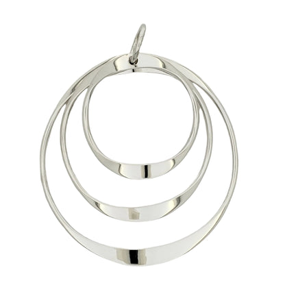 Sterling Silver Three Gloss Wavy Hoops Pendant