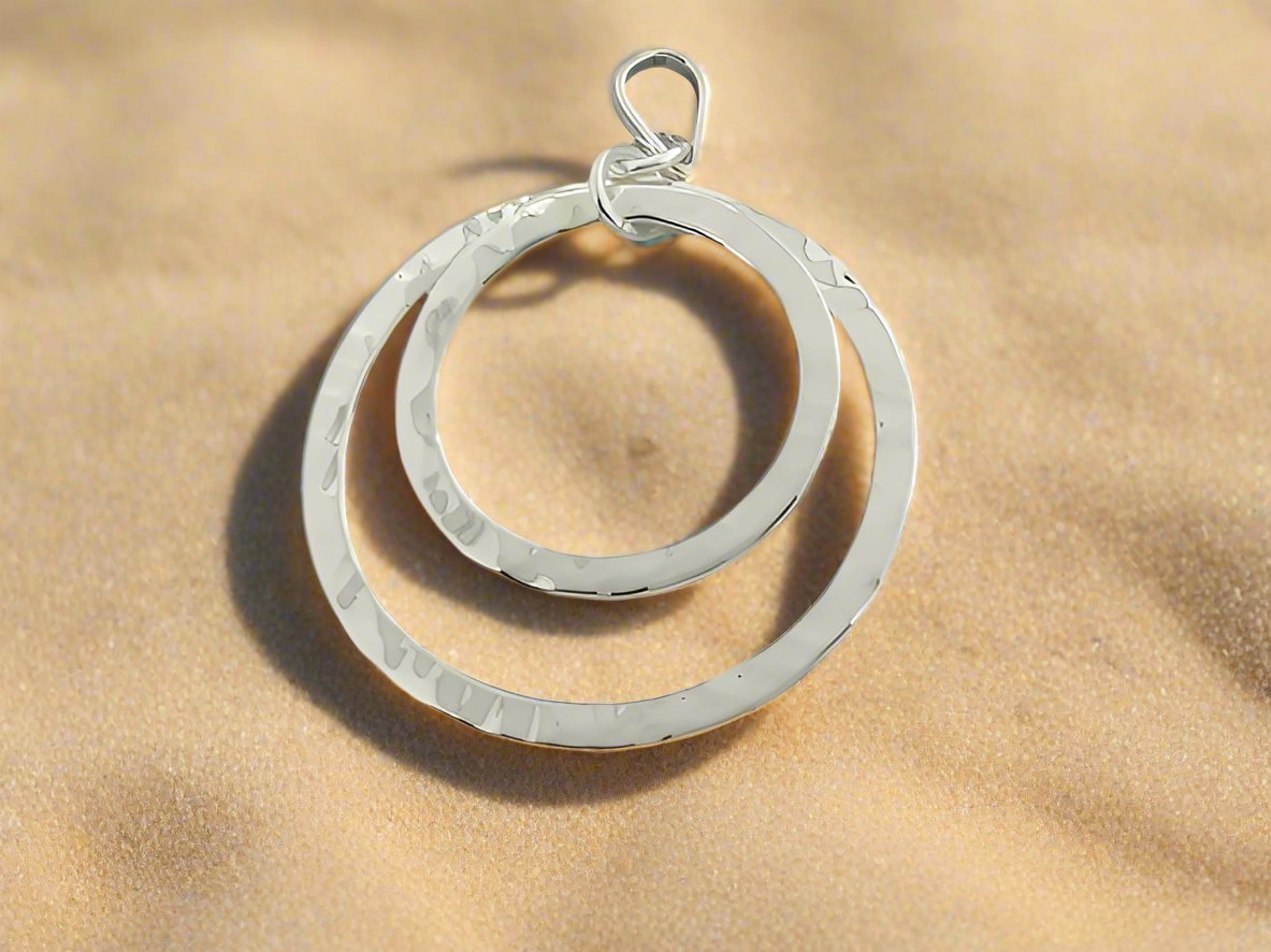 Sterling Silver Wavy Hoops Pendant