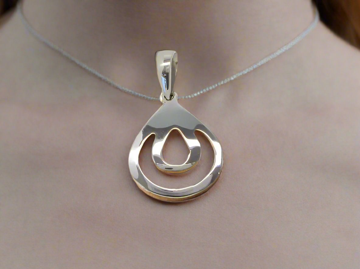 Sterling Silver Trillion Opening Pendant