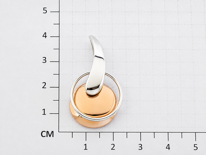 Sterling Silver Disc Pendant with Hoop and Smooth Bent Droop