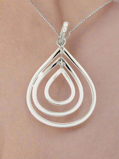 Sterling Silver Movable Triple Drop Pendant