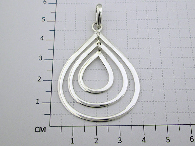 Sterling Silver Movable Triple Drop Pendant