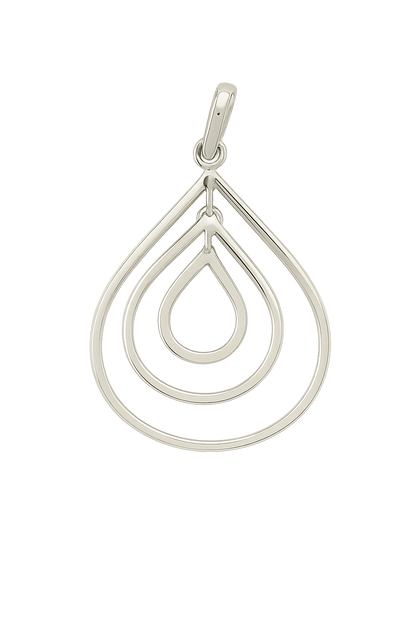 Sterling Silver Movable Triple Drop Pendant