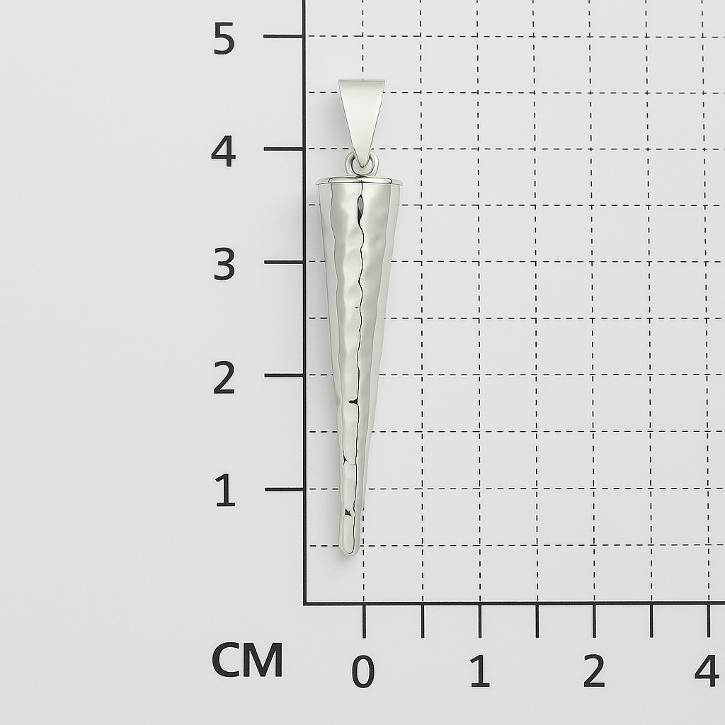 Sterling Silver Hammered Fang Pendant