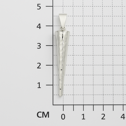 Sterling Silver Hammered Fang Pendant