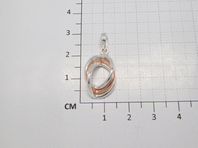 Sterling Silver Smooth Oval Interlaced Triple Wire Pendant