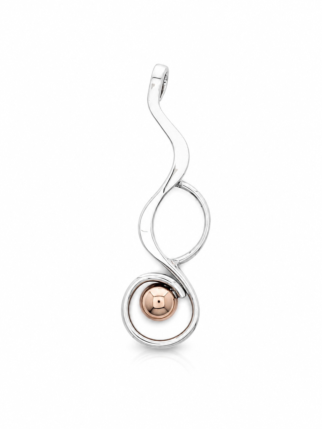 Sterling Silver Silhouette Pendant with Smooth Copper Cap