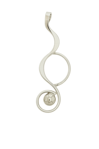 Sterling Silver Spiral Slope Pendant with Half Hammered Bushing