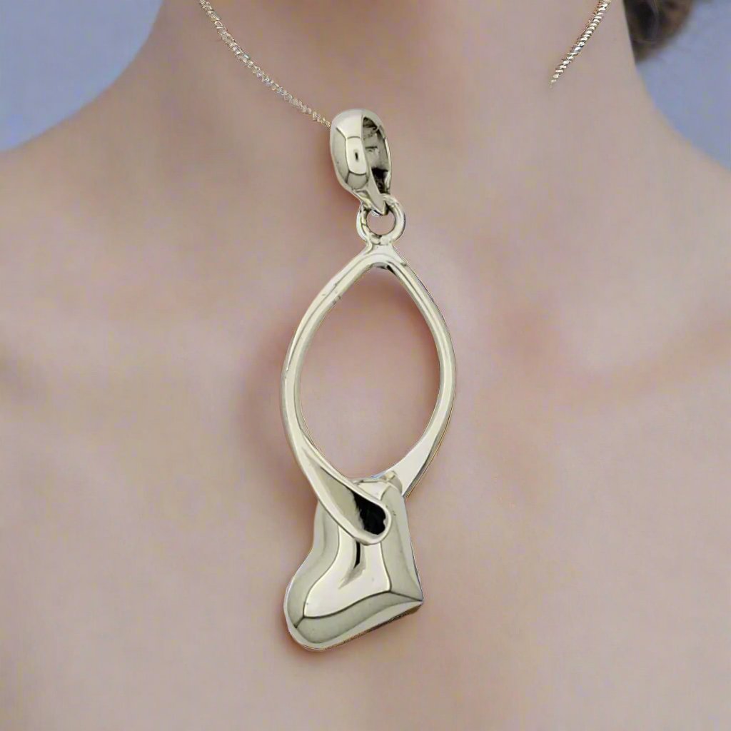 Sterling Silver Silhouette Pendant with Heart