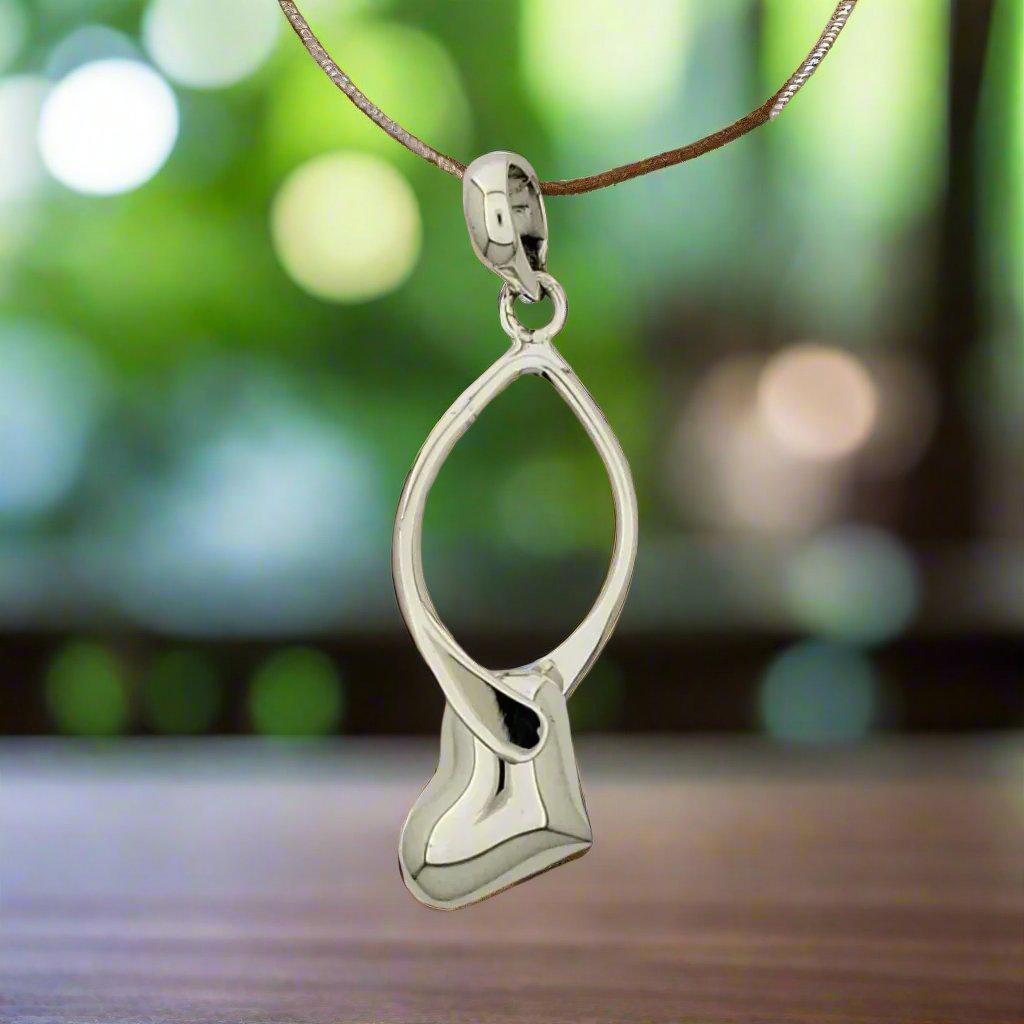 Sterling Silver Silhouette Pendant with Heart