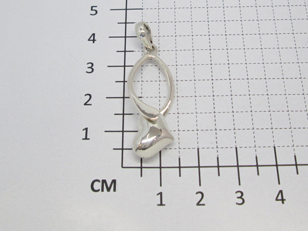 Sterling Silver Silhouette Pendant with Heart