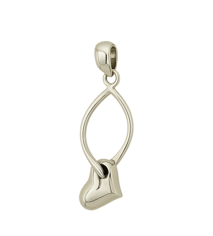 Sterling Silver Silhouette Pendant with Heart