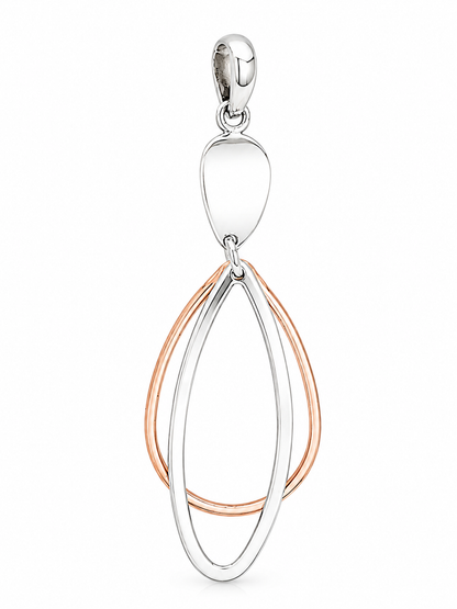 Sterling Silver Movable Almond Drop Earrings with Smooth Finish