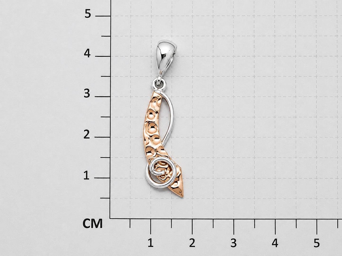 Sterling Silver Mini Hammered Machete Pendant with Chinese Design