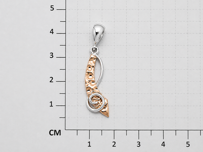 Sterling Silver Mini Hammered Machete Pendant with Chinese Design