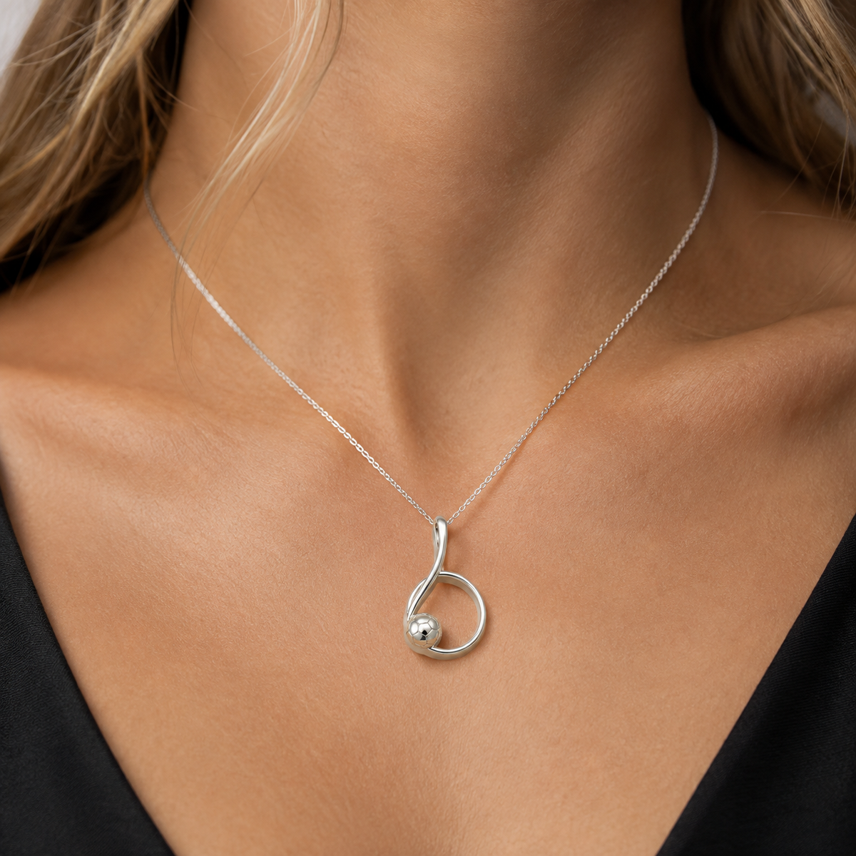 Sterling Silver Hoop Pendant with Half Cap Mart Doubles