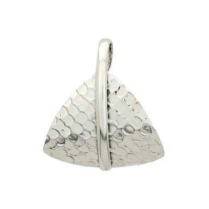 Sterling Silver Sea Inlaid Triangle Pendant with Bar