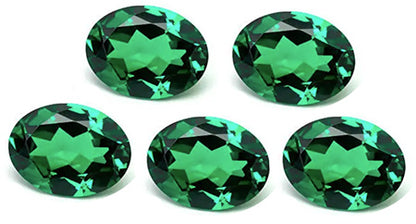 Emerald 8x6 mm Oval Shape  8.66 carat 5 pcs Lab Grown