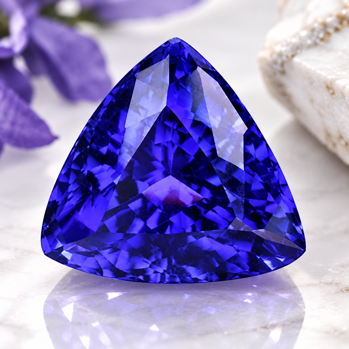 Tanzanite 15mm Trillion shape 12.80 carat  1 pc Lab Grown