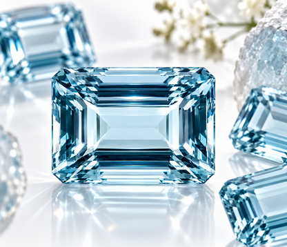 AQUAMRINE Emerald Cut 13.6 x 10 mm 1 pc 10.78 Ct Natural Semi Precious Stone