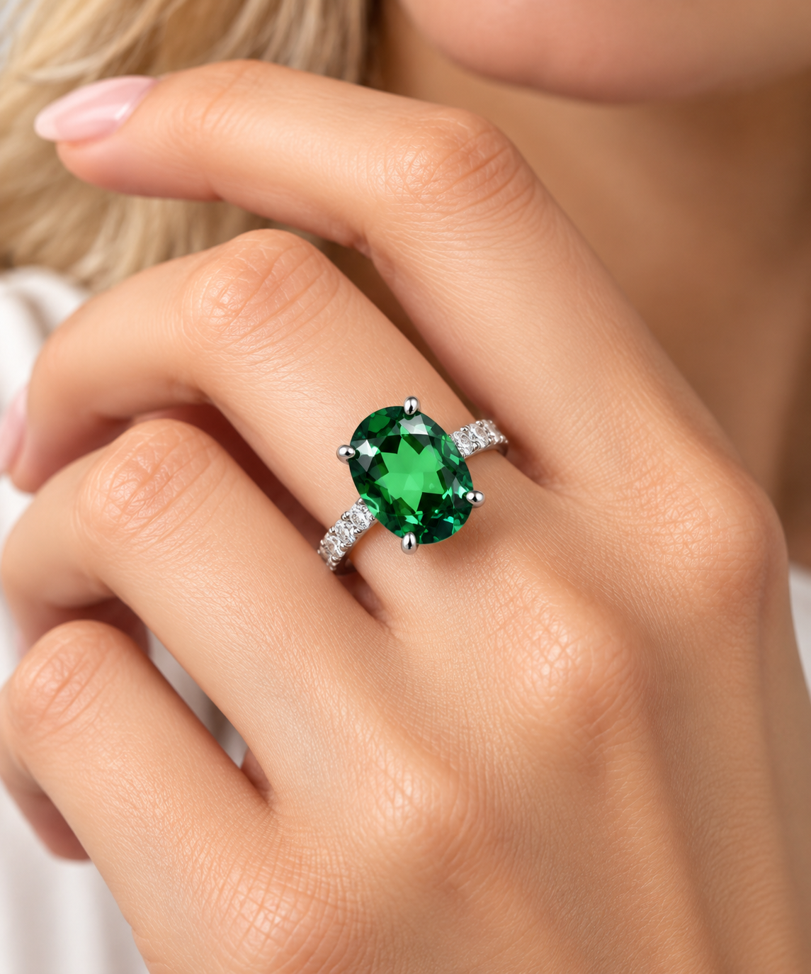 Emerald 8x6 mm Oval Shape  8.66 carat 5 pcs Lab Grown