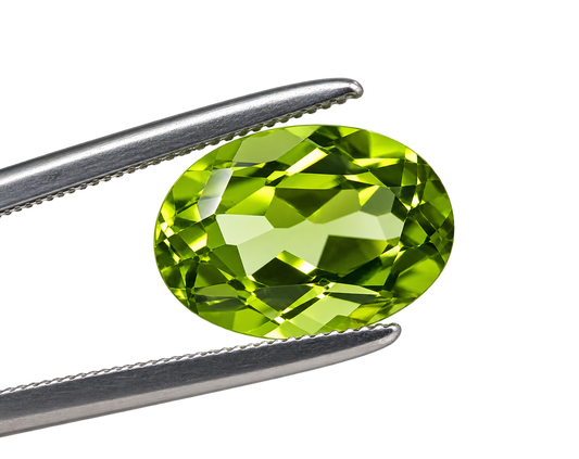 Peridot 6x4 mm Ovalform 25 stk. 10,60 karat Halvædel natursten