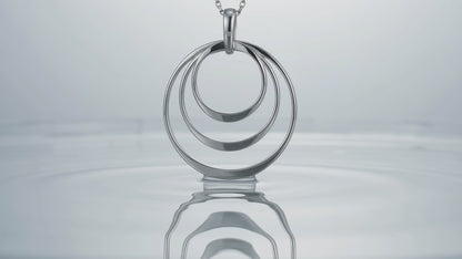 Sterling Silver Three Gloss Wavy Hoops Pendant