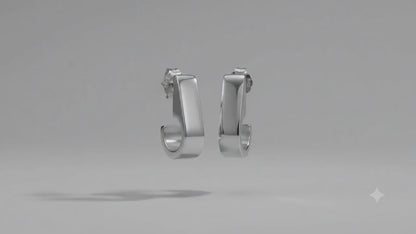 Sterling Silver Cardboarded Smooth Drop Earrings