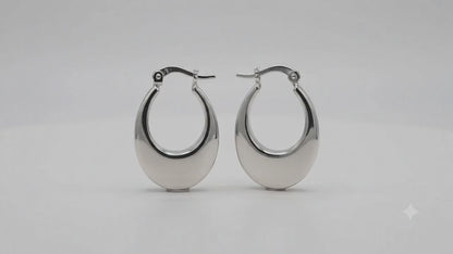 Sterling Silver Gloss Round Basket Earrings