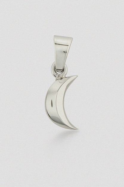 Sterling Silver Smooth Pumped Moon Mini Pendant